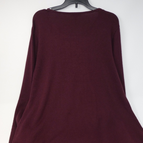 Vince Camuto Bell-Sleeve Sweater Deep Claret - Picture 7 of 8